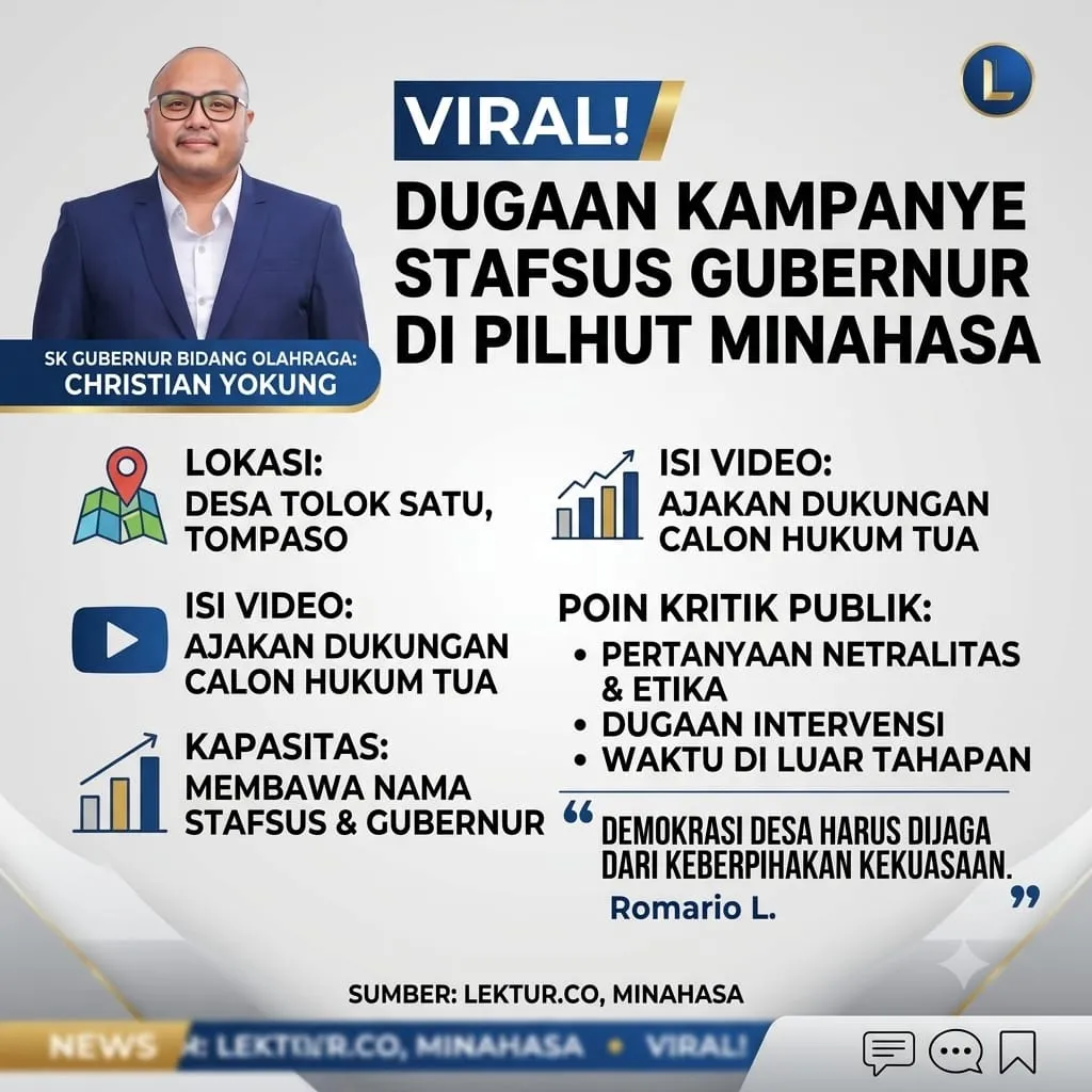 Staf Khusus Gubernur Sulut Diduga Kampanye di Pilhut Minahasa