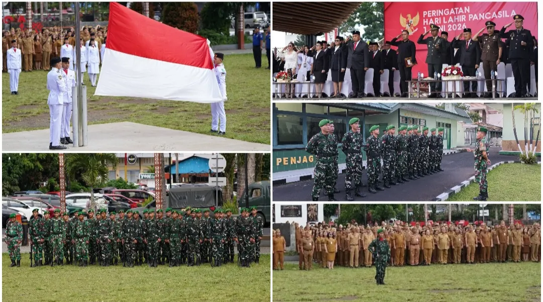 Kodim 1302/Minahasa dan Yon Tp 619/BS Kokohkan Semangat Kebangsaan di Hari Lahir Pancasila