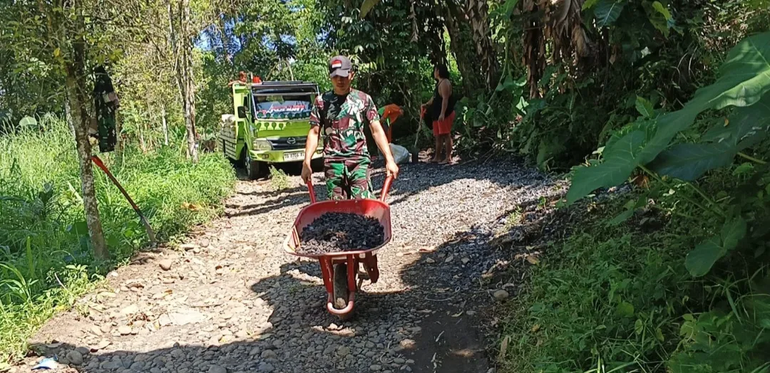 Kodim 1302/Minahasa Pacu Pembangunan Jembatan Perintis Garuda