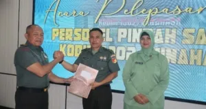 Suasana Haru Warnai Pelepasan Personel Pindah Satuan Kodim 1302/Minahasa