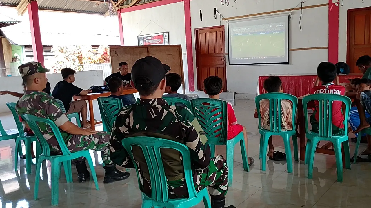 Nobar Piala Dunia, Koramil 1302-15/Tenga Pererat Silaturahmi Dengan Warga