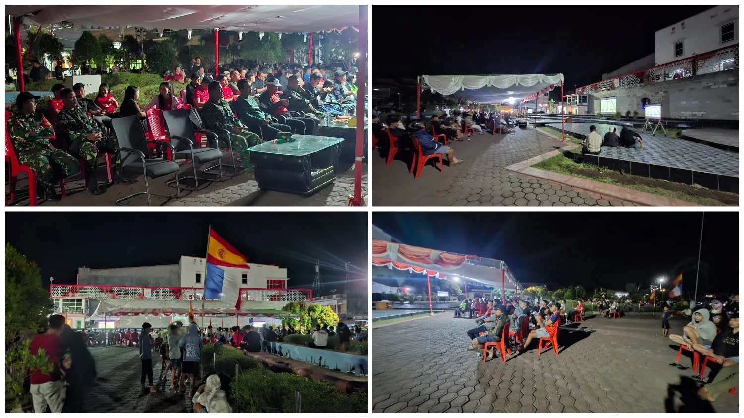 “Kodim 1302/Minahasa Bersama Forkopimda Minsel Ciptakan Suasana Kebersamaan Lewat Nobar Piala Dunia 2026”.