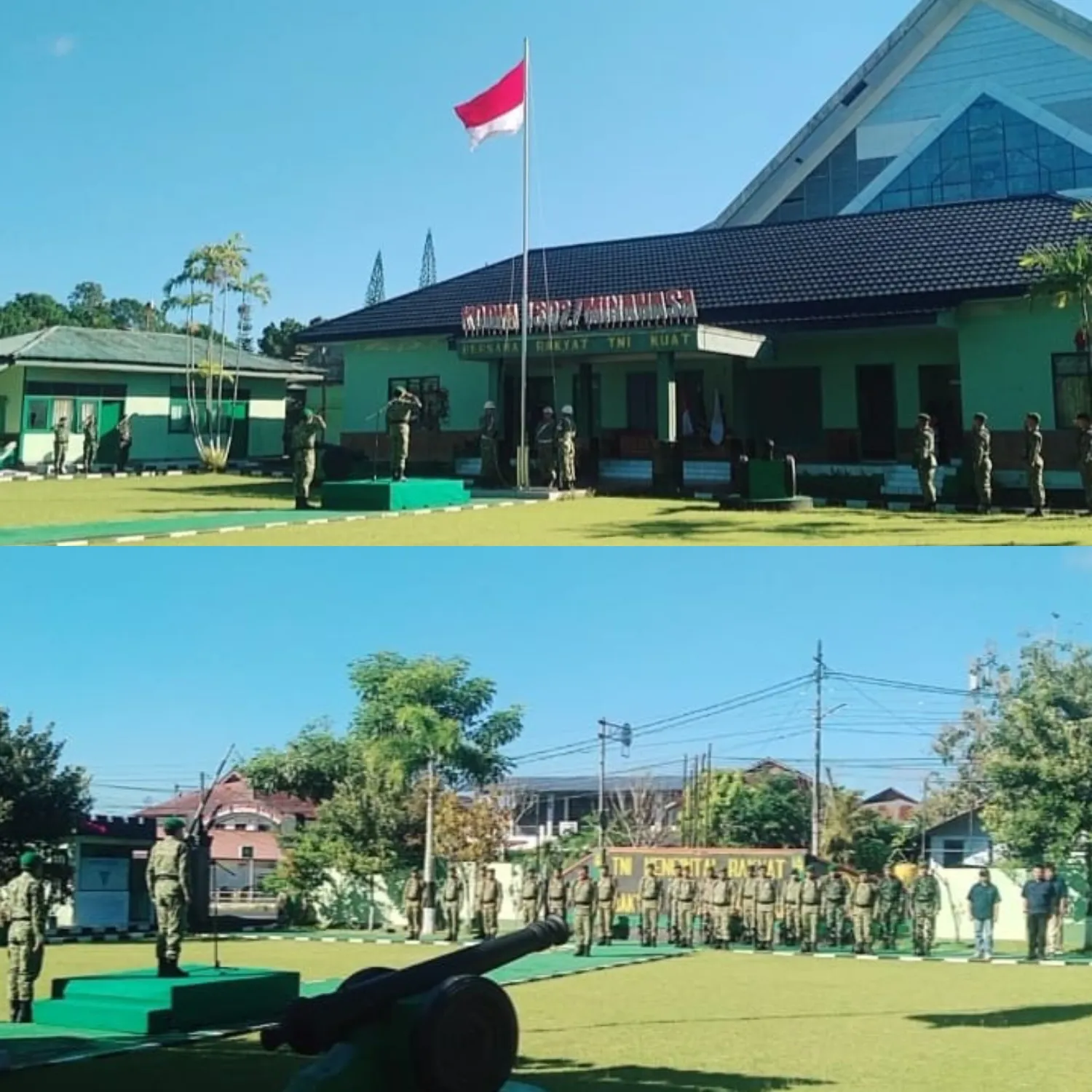Pabung Tomohon Pimpin Upacara Bendera Di Makodim 1302/Minahasa.