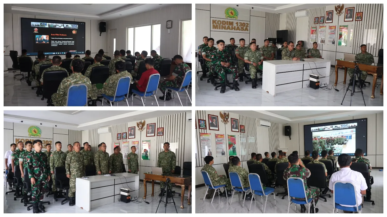 Kodim 1302/Minahasa Ikuti Vicon Penyuluhan Hukum, Wujudkan Prajurit Berkarakter.