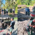 Jembatan Beton Sidate Resmi Dibangun, TNI Hadir Mengawal Pembangunan.
