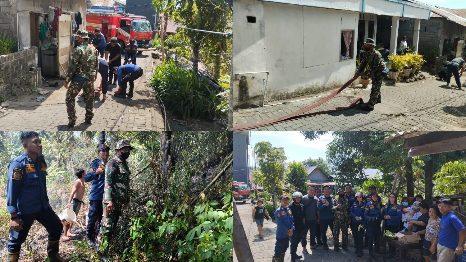 Aksi Cepat Babinsa Cegah Kebakaran Lahan Meluas Ke Rumah Warga.