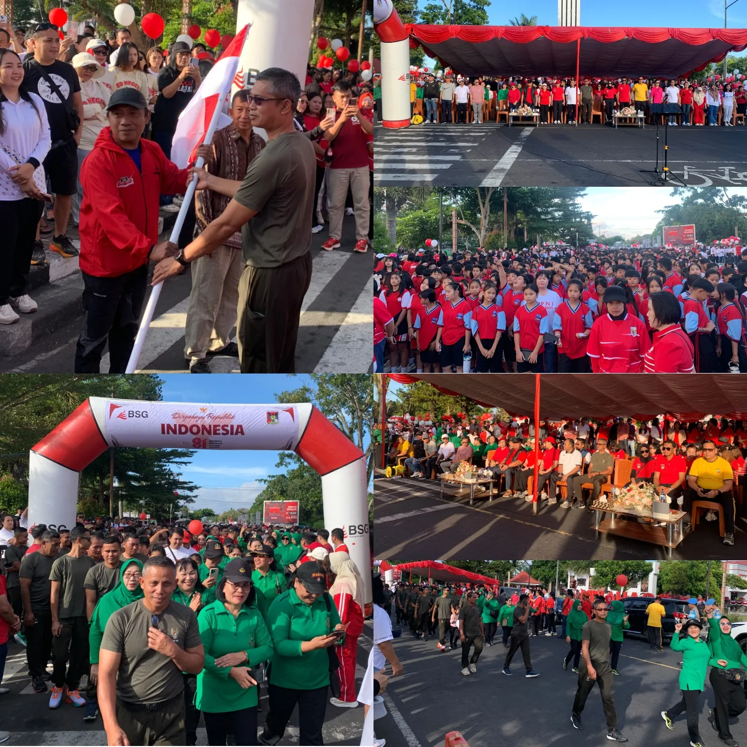 Kodim 1302/Minahasa Dukung Sukses Pembukaan HUT Ke-81 Kemerdekaan RI Di Minahasa.