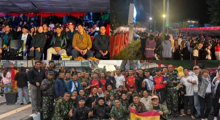 Menjaga ‘Gol’ di Tondano, Saat Kodim 1302/Minahasa dan Forkopimda Nobar Bareng Warga