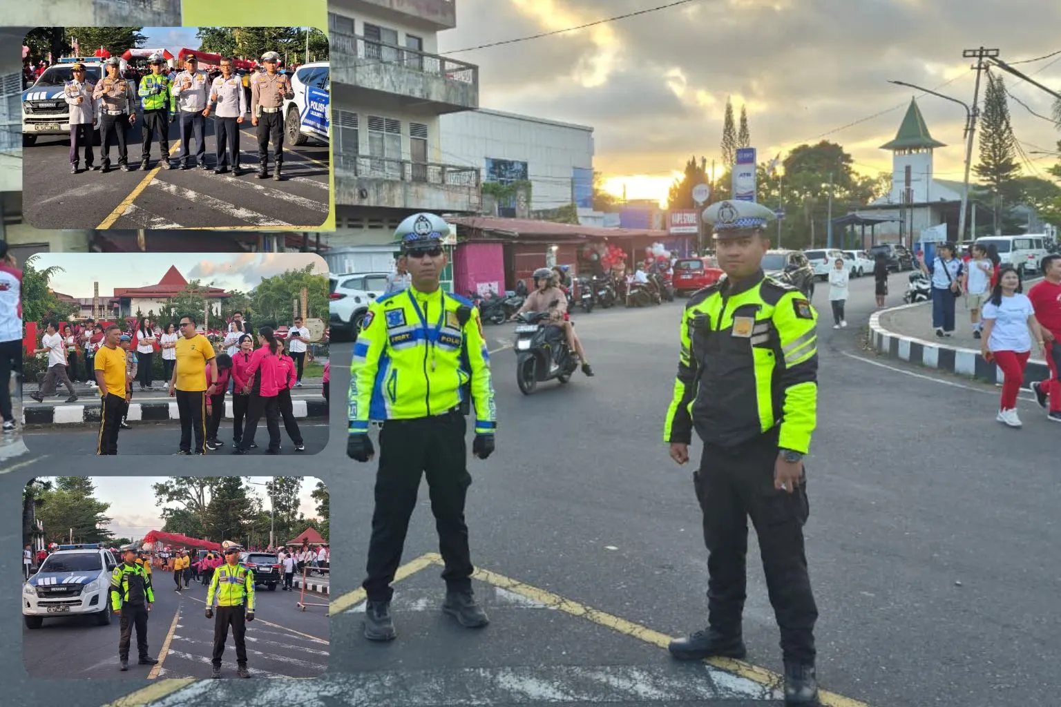 Satlantas Polres Minahasa Kawal Jalan Sehat HUT Kemerdekaan RI ke-80, Lalu Lintas Tetap Tertib