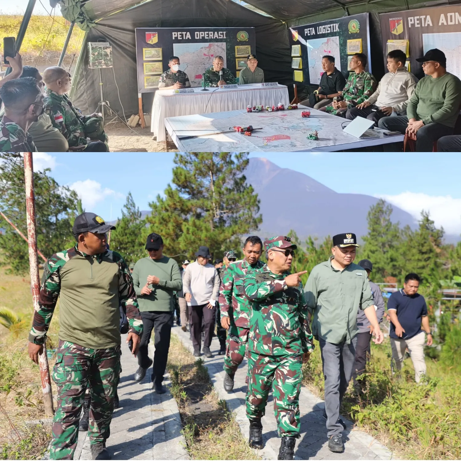 Pangdam XIII/Merdeka Turun Langsung Tangani Kebakaran Gunung Soputan.