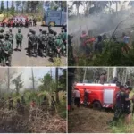 Tim Gabungan Padamkan Tiga Titik Bara Api Di Kaki Gunung Soputan.