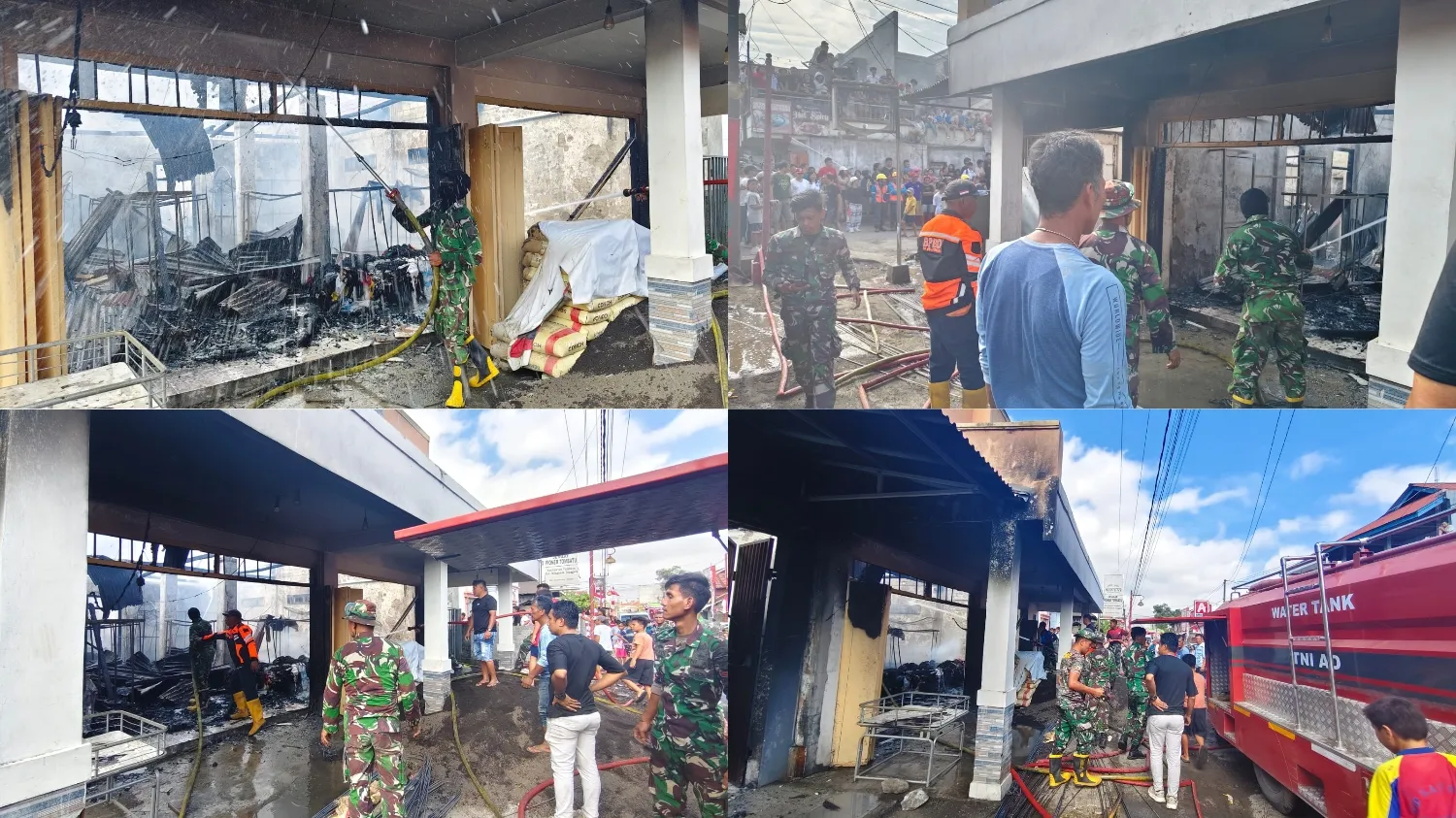Tim Gabungan Padamkan Kebakaran Rumah Dan Laundry Di Tombatu Utara.