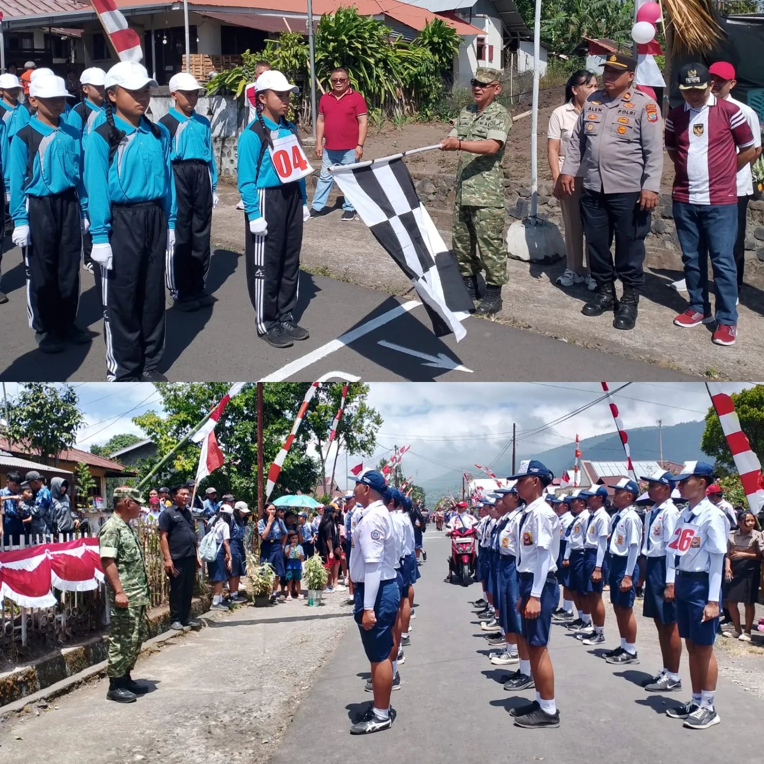 “Gerak Jalan Merah Putih, TNI Dan Rakyat Bersatu Di Tompaso Raya.”