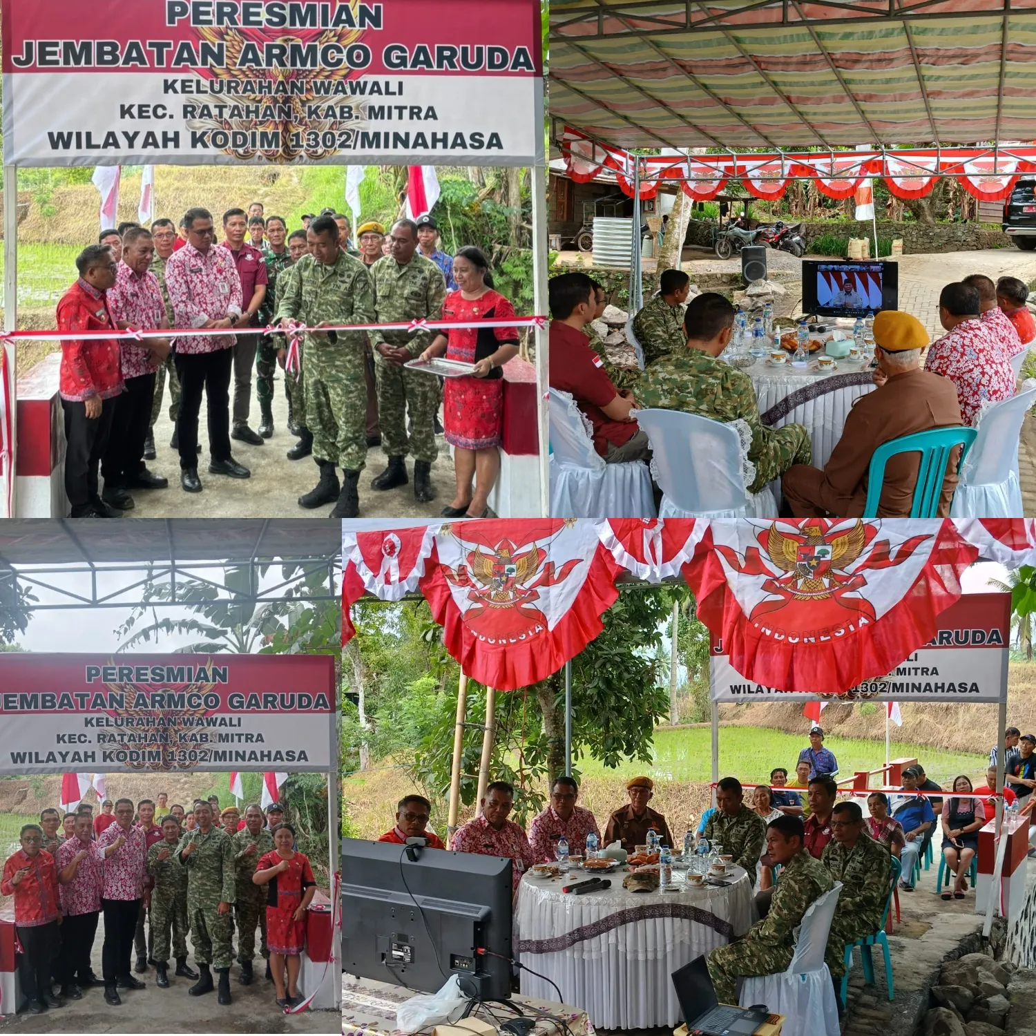 Dandim 1302/Minahasa Resmikan Jembatan Armco Garuda Di Ratahan.