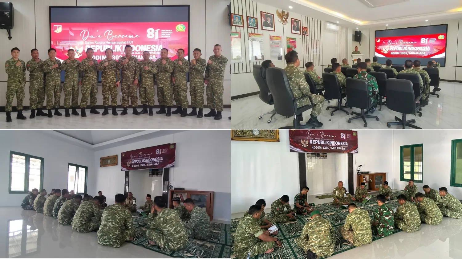 “Satu Doa, Satu Indonesia: Kodim 1302/Minahasa Sambut HUT Ke-81 RI”