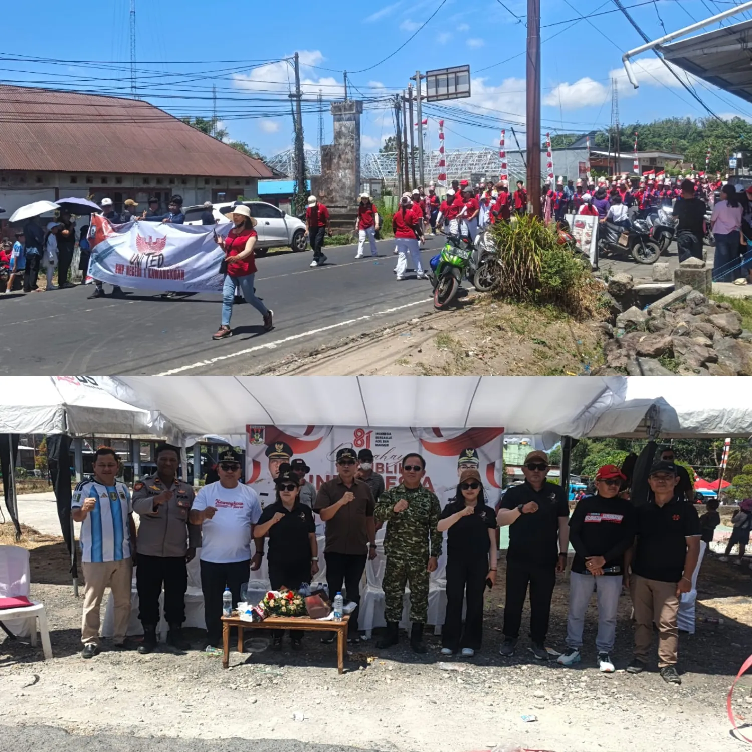 “Satu Langkah, Satu Semangat, Merah Putih Berkibar.”