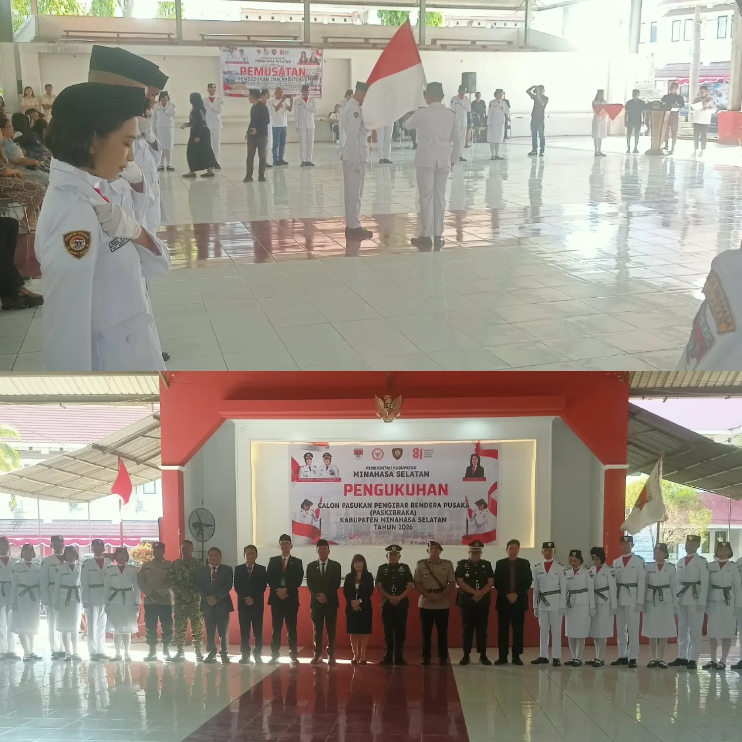 Pabung Minsel Kodim 1302/Minahasa Hadiri Pengukuhan Paskibraka Minsel.