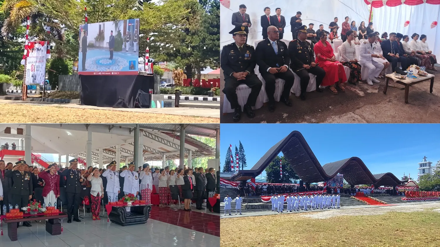 Kodim 1302/Minahasa Ikut Warnai Detik-Detik Proklamasi HUT Ke-81 RI.