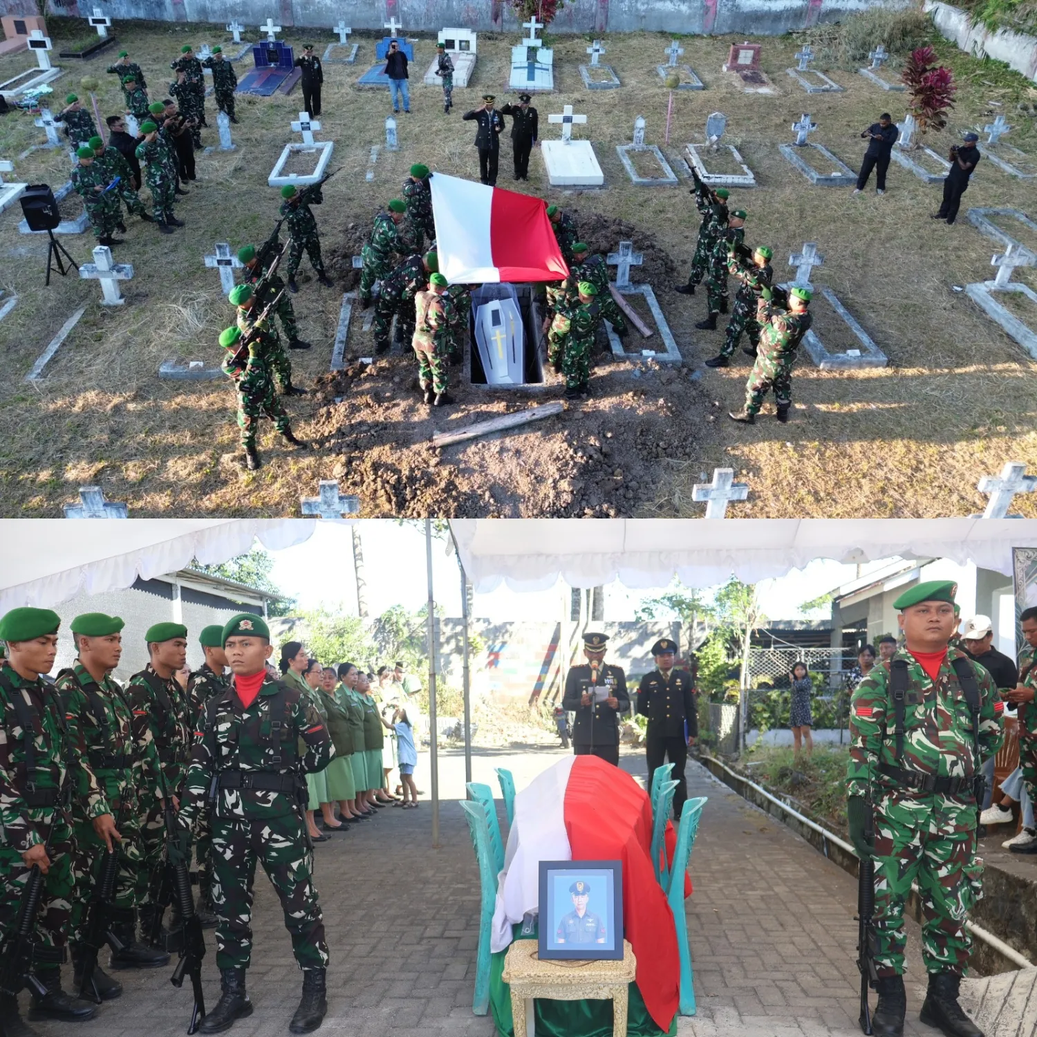 Dandim 1302/Minahasa Pimpin Pemakaman Militer Alm. Koptu Alfonso Mumu.