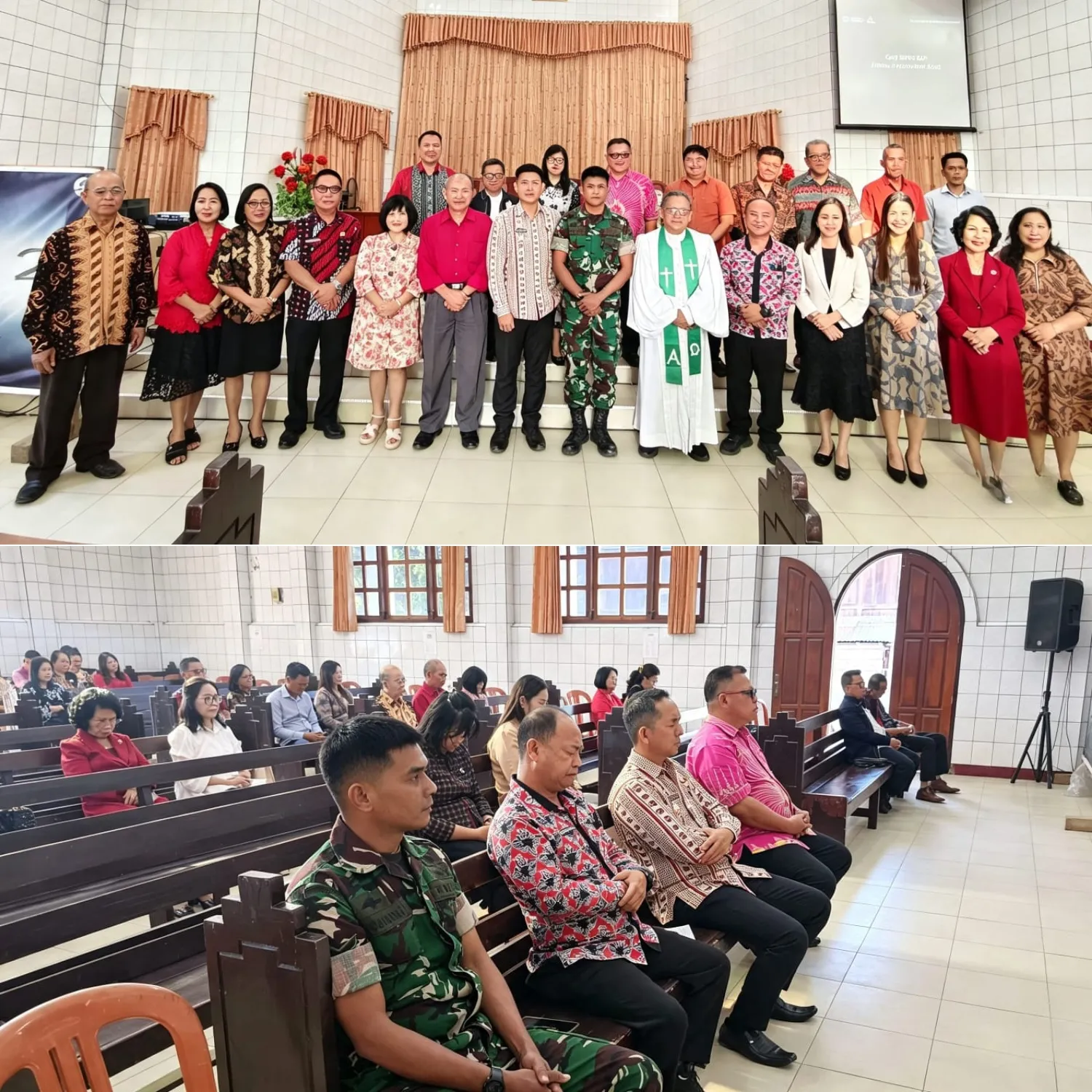 Babinsa Perkuat Kebersamaan Dalam Ibadah Syukur HUT Ke-81 RI Di Tompaso.