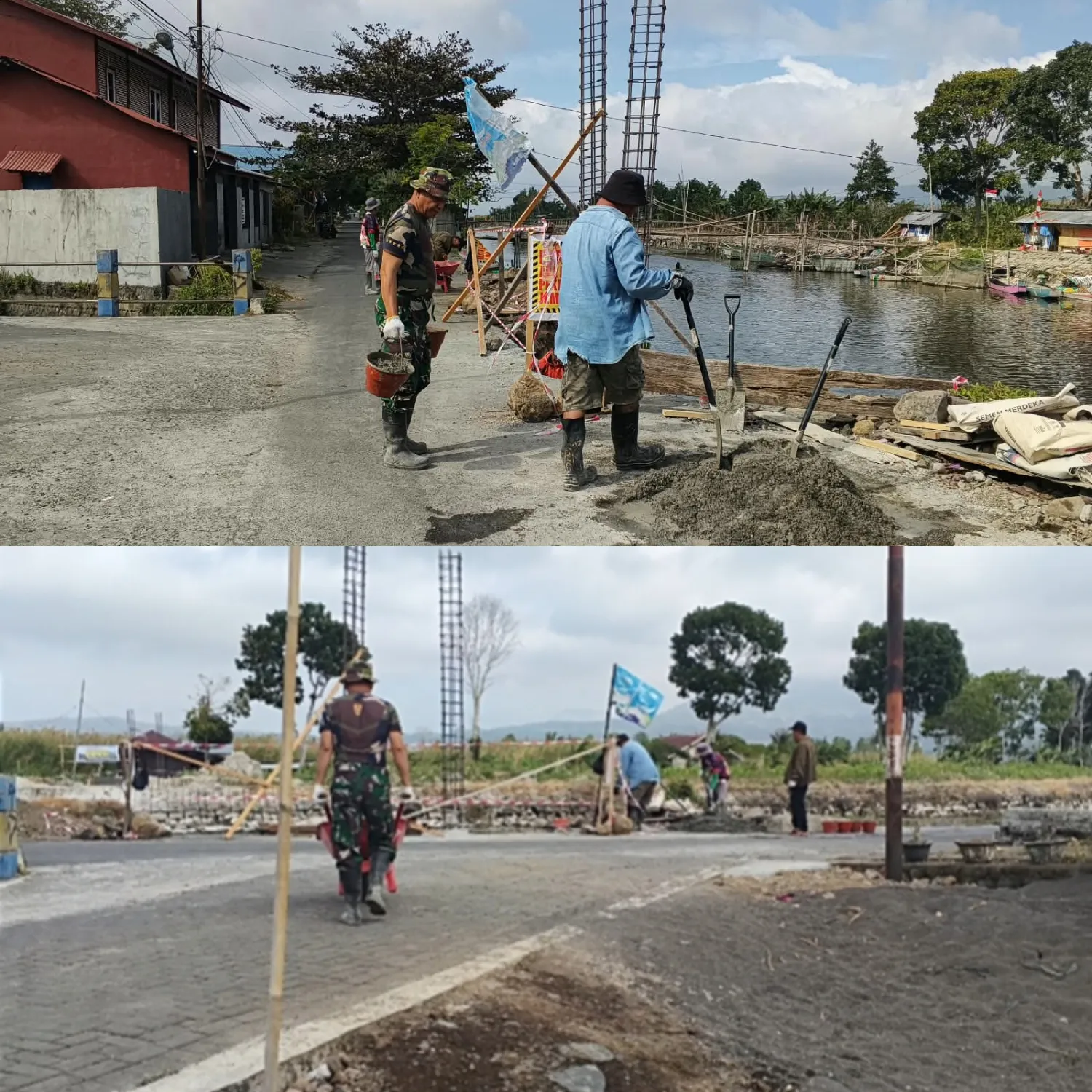 Jembatan Perintis Garuda Terus Berproses, Babinsa Hadir Kawal Setiap Tahapan.