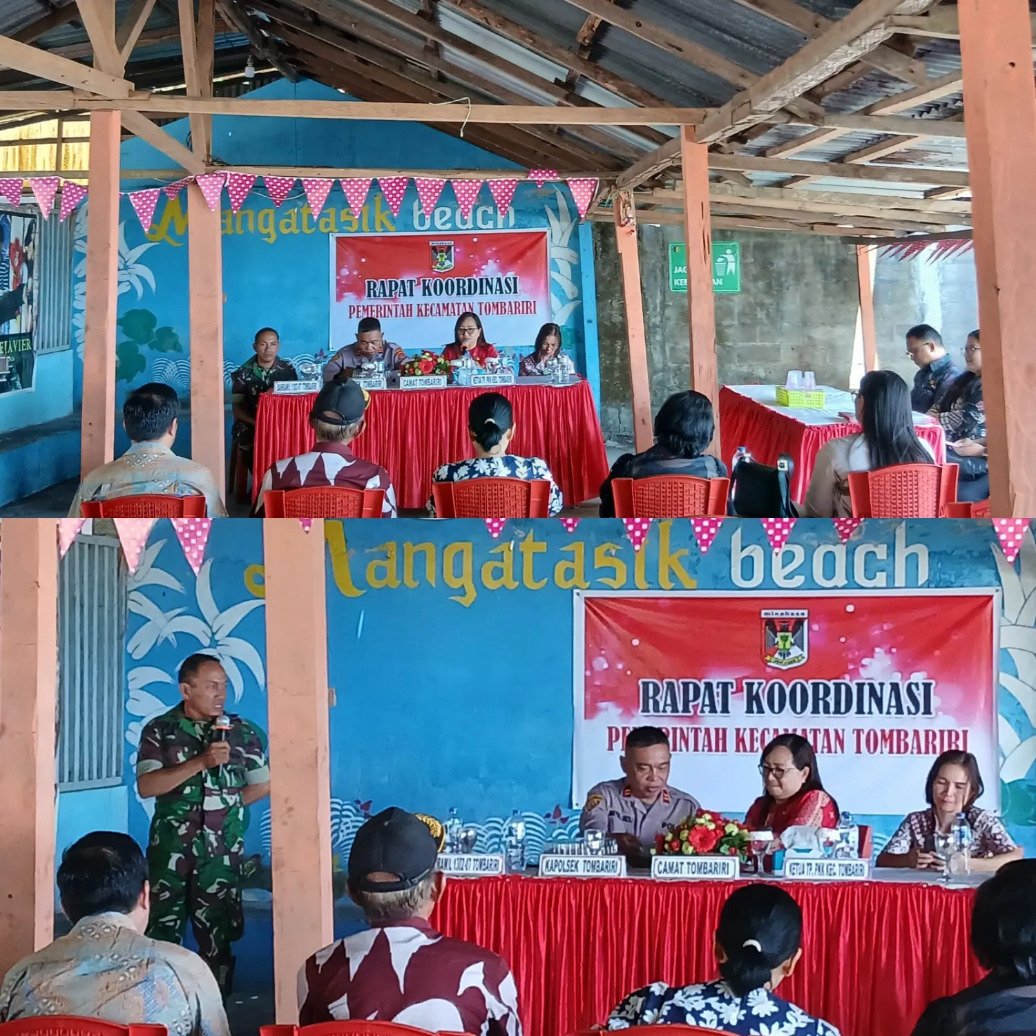 Babinsa Perkuat Sinergi Dalam Rakor Pemerintah Kecamatan Tombariri.
