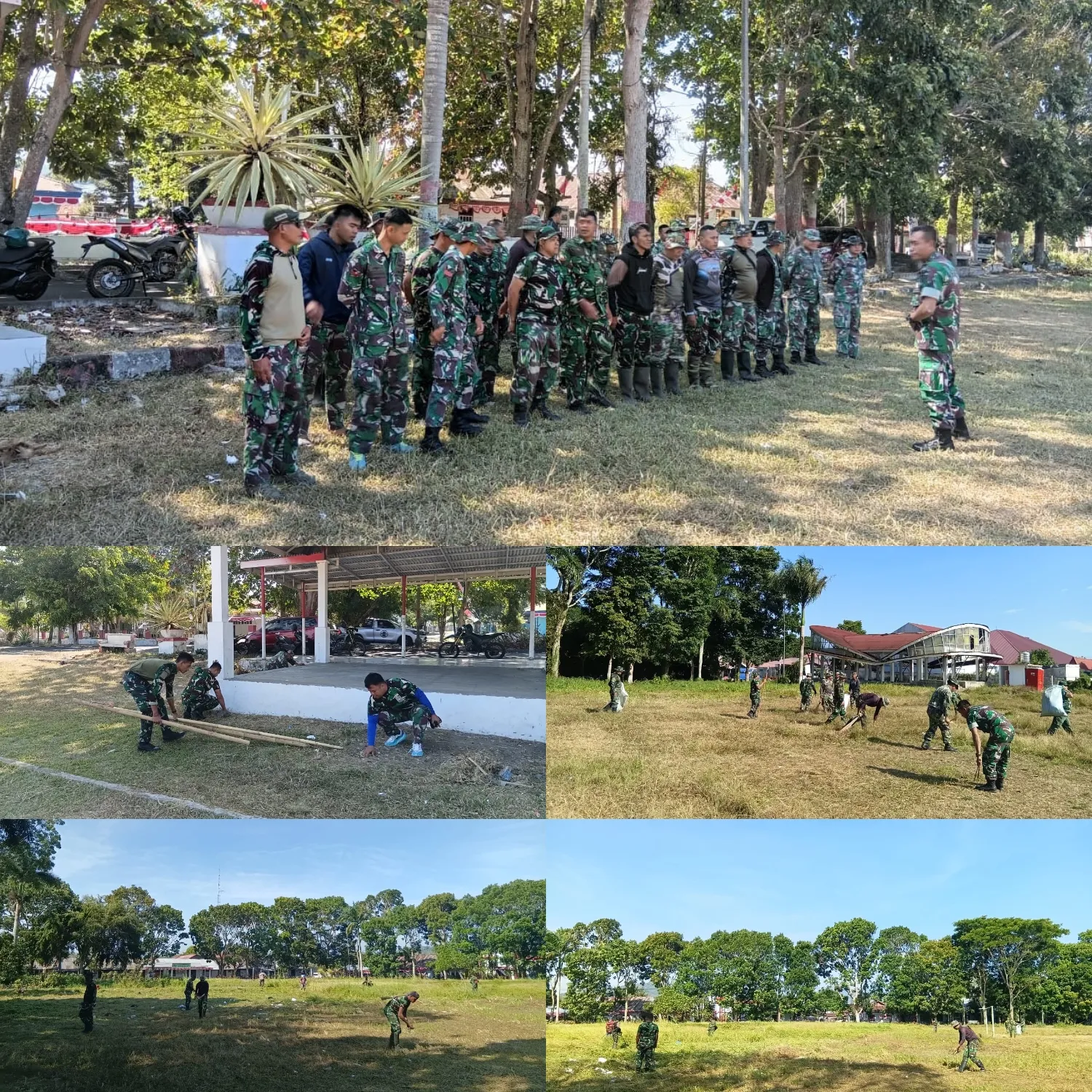 “Kodim 1302/Minahasa Bersihkan Lapangan Manguni, Siapkan Apel Kesiapan Gulkarhutlah.”