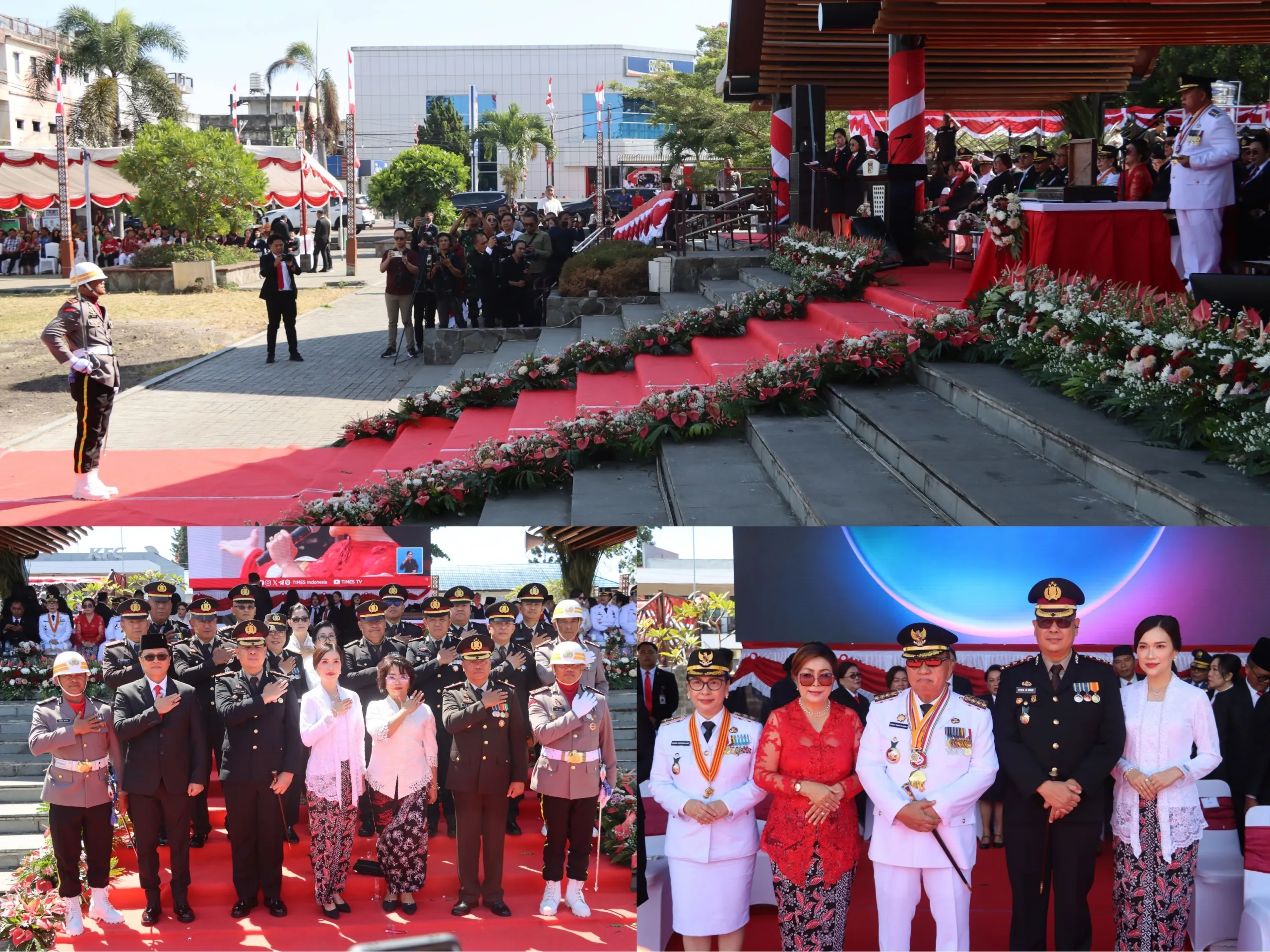 Kapolres Minahasa Hadiri Upacara HUT ke-81 RI di Lapangan God Bless