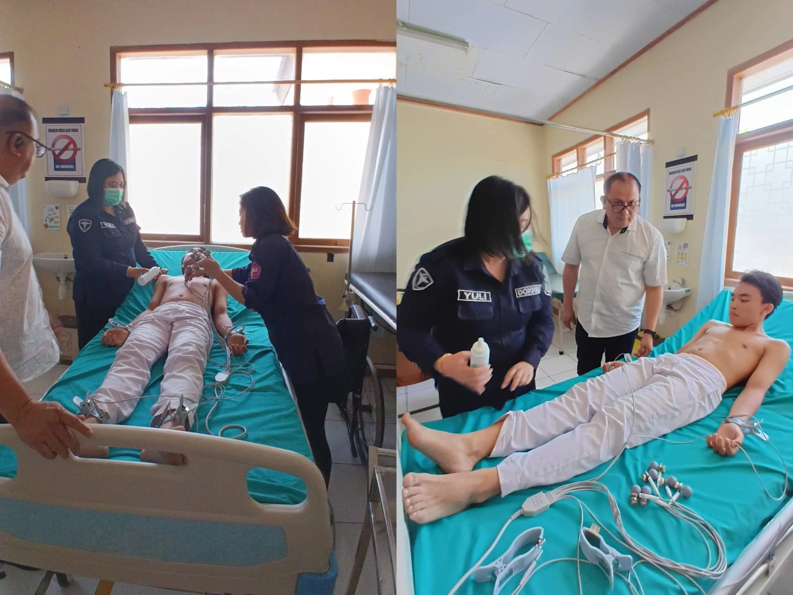 Aiptu Yuli Kaeng Dampingi Pemeriksaan Jantung Warga di Klinik Pratama Polres Minahasa