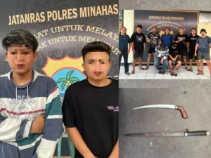 Tim URC Resmob Polres Minahasa Amankan Dua Terduga Pelaku Penganiayaan Bersajam