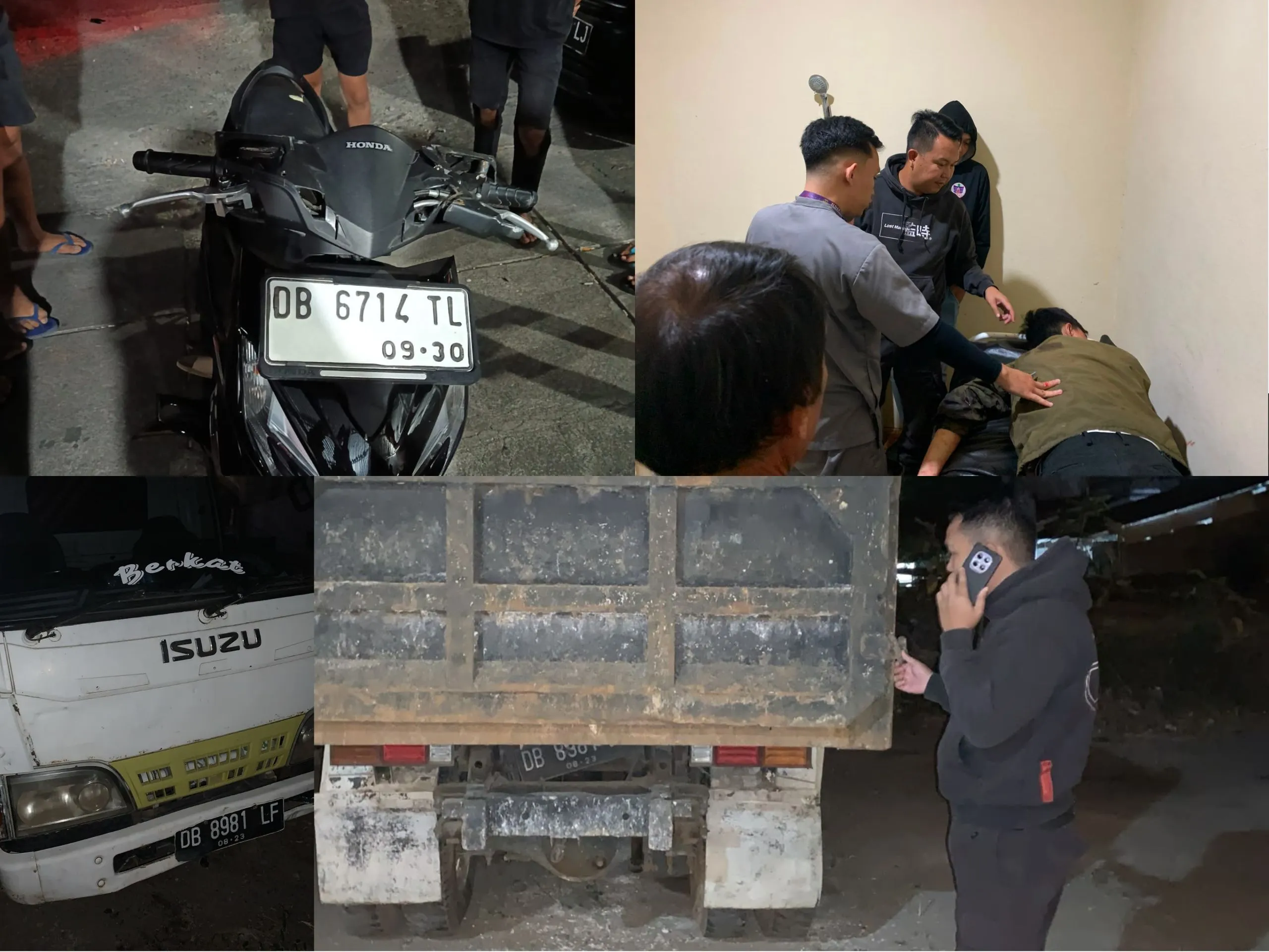 Tabrak Dump Truck Berhenti, Pengendara Honda Beat Dilarikan ke Rumah Sakit