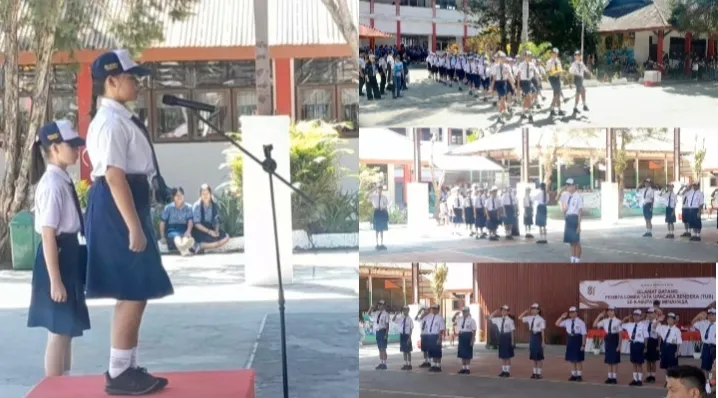 SMPN 2 Tondano Tampil Memukau dalam Lomba Tata Upacara Bendera di Minahasa