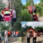 Polsek Kawangkoan Bergerak Cepat Padamkan Kebakaran Lahan, Api Nyaris Capai Permukiman Warga