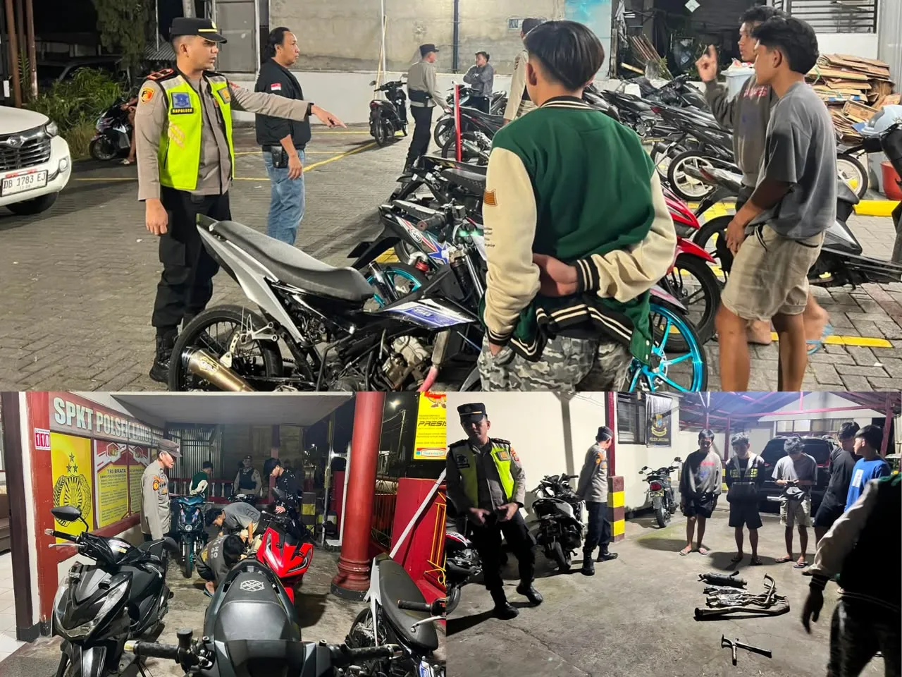 Enam Motor Berknalpot Brong Ditindak Polsek Langowan, Pengendara Diberi Edukasi
