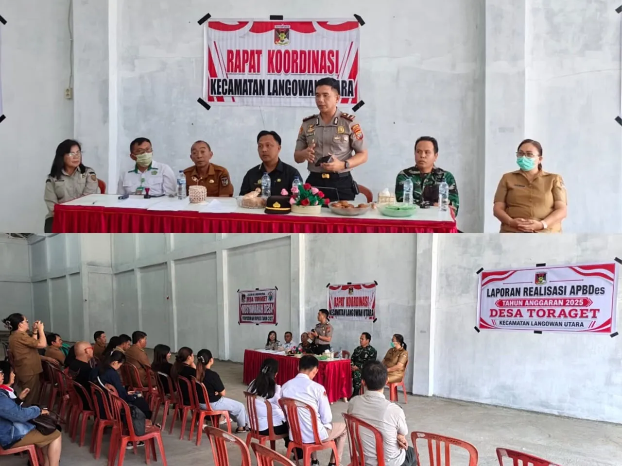 Rakor Kecamatan Langowan Utara, Kapolsek Ingatkan Warga Jauhi Miras, Sajam dan Knalpot Brong