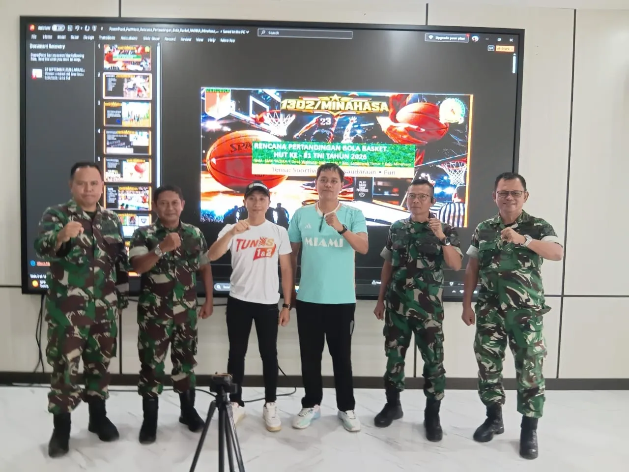 Kodim 1302/Minahasa Matangkan Rencana Pertandingan Basket Antar Pelajar Sambut HUT TNI ke-81.