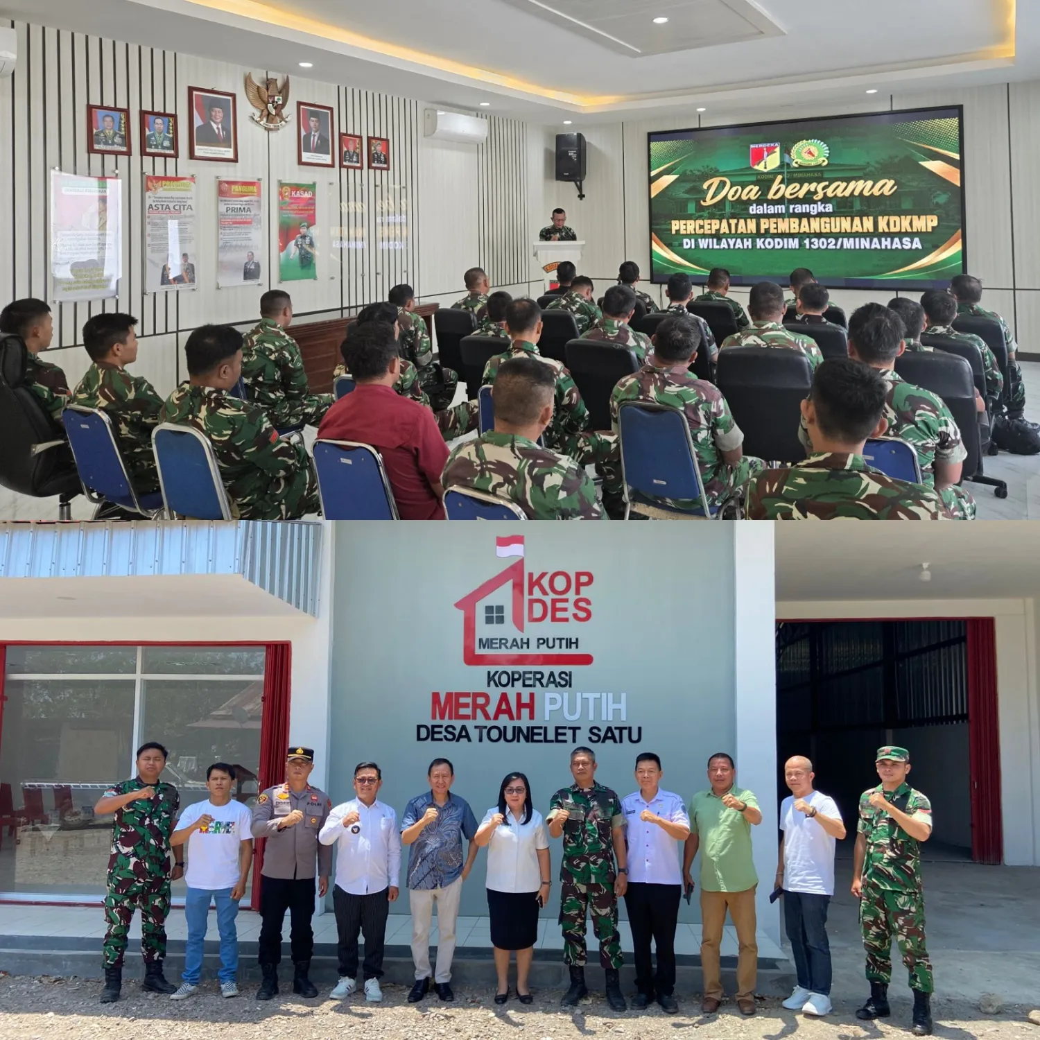 Sinergi TNI Di Tingkat Wilayah: Kodim Dan Koramil Laksanakan Doa Bersama Untuk Kelancaran Pembangunan KDKMP.