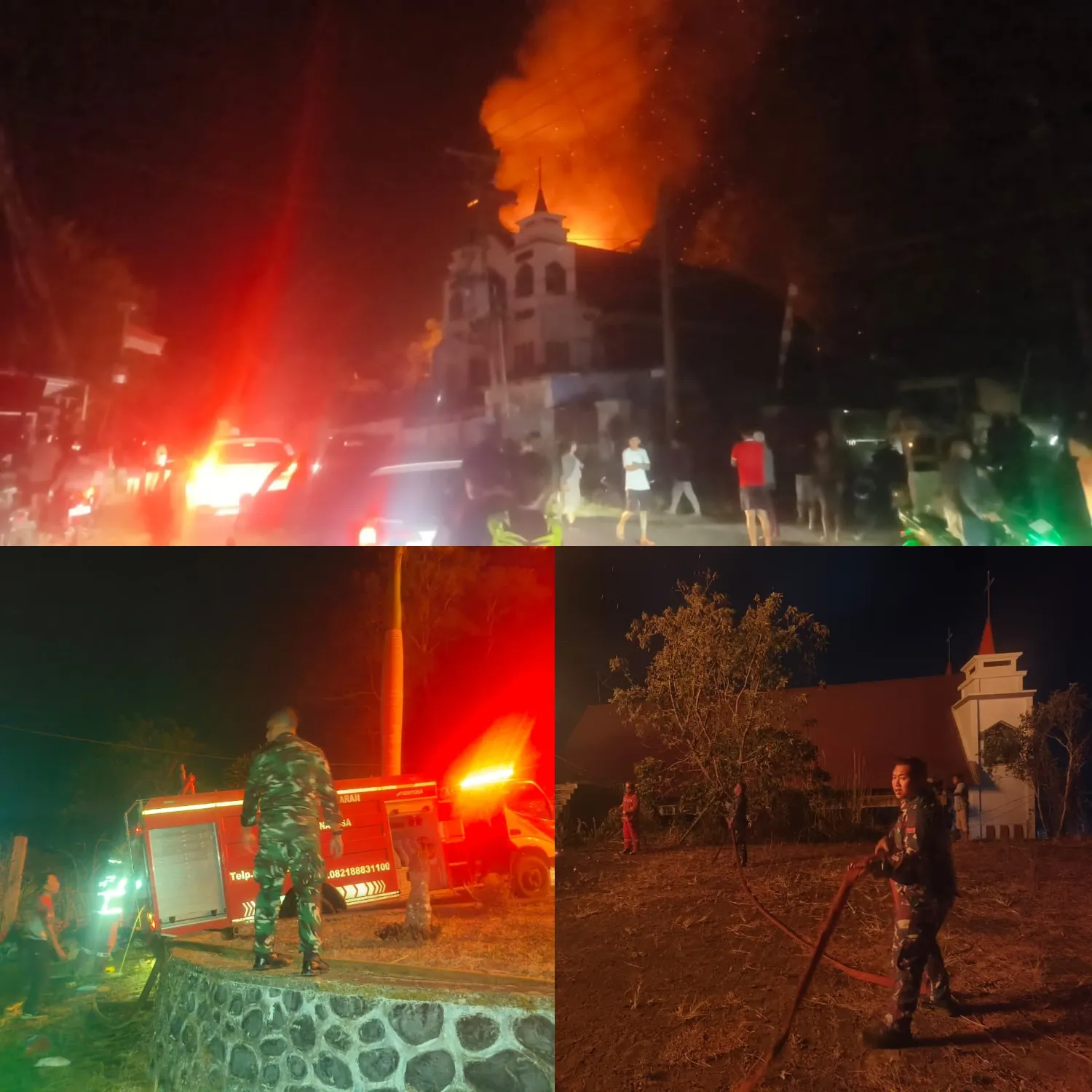 Babinsa Bergerak Cepat, Berjibaku Padamkan Kebakaran Rumah Di Tompaso Barat.
