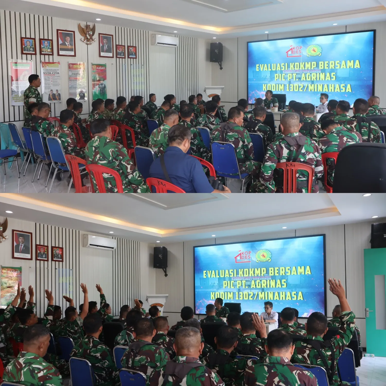 Dandim 1302/Minahasa Pimpin Evaluasi KDKMP Bersama PT Agrinas.