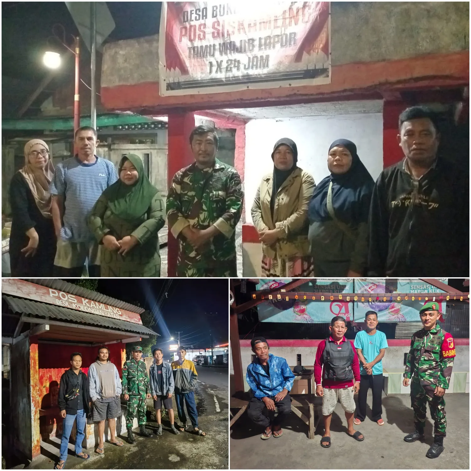Babinsa Kodim 1302/Minahasa Aktif Kawal Keamanan Malam Lewat Pos Siskamling.