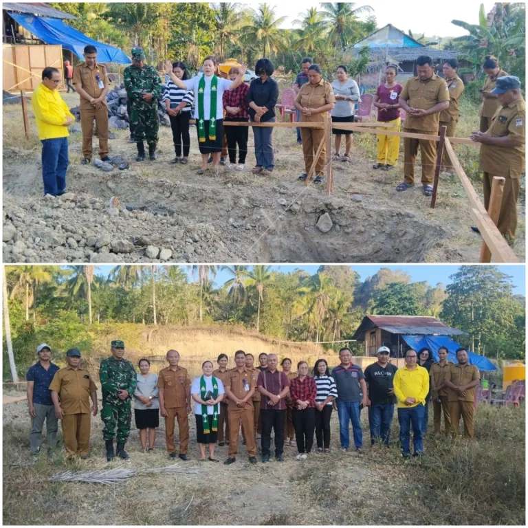 Danramil 1302-07/Tombariri Dampingi Peletakan Batu Pertama KDKMP Desa Kumu.