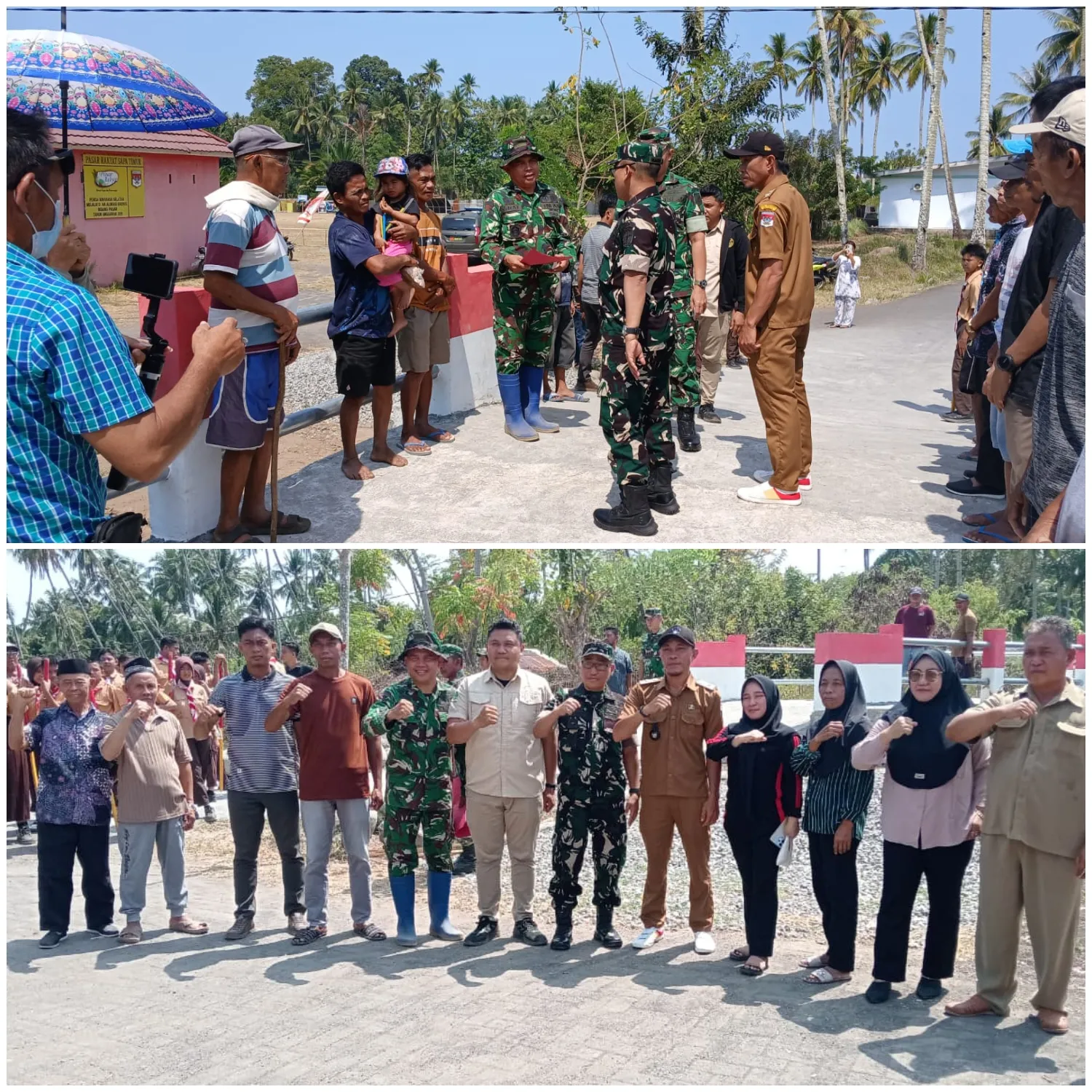 Danramil 1302-15/Tenga Dampingi Kakesdam XIII/Merdeka Tinjau Jembatan Merah Putih.