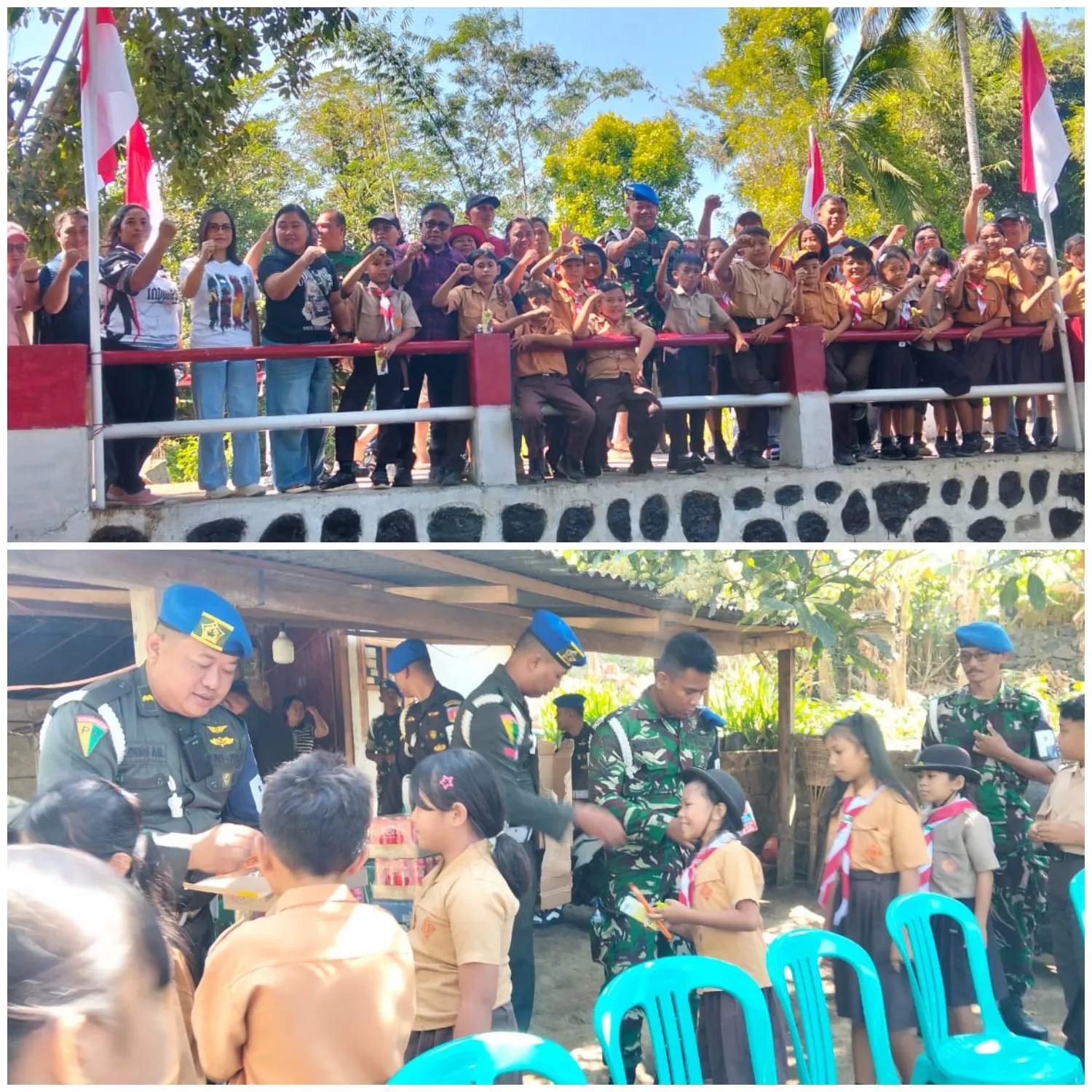 Pjs Danramil 1302-11/Ratahan Dampingi Danpomdam XIII/Merdeka Tinjau Jembatan Merah Putih.
