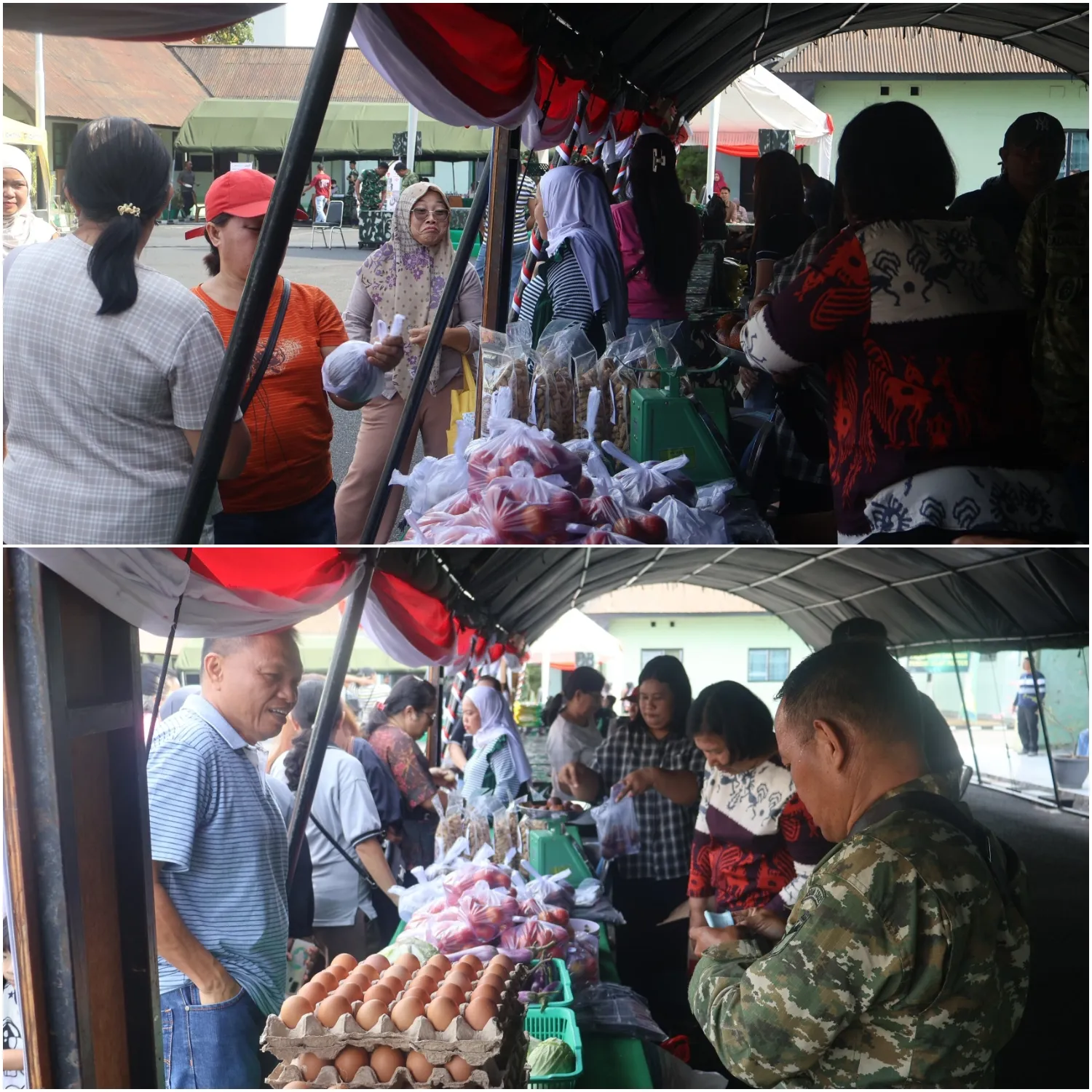 Kodim 1302/Minahasa Ramaikan Bazar Murah HUT Ke-81 TNI Hari Kedua.