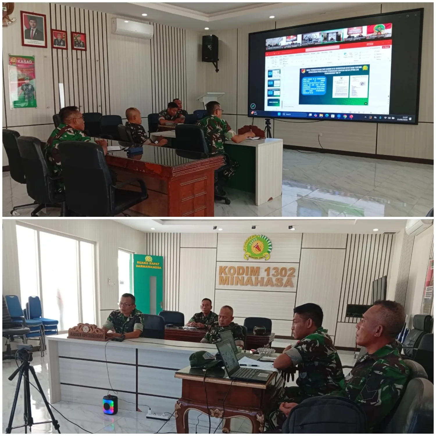 Kodim 1302/Minahasa Ikuti Rakor Pembentukan Brigif TP Dan Yonif TP.