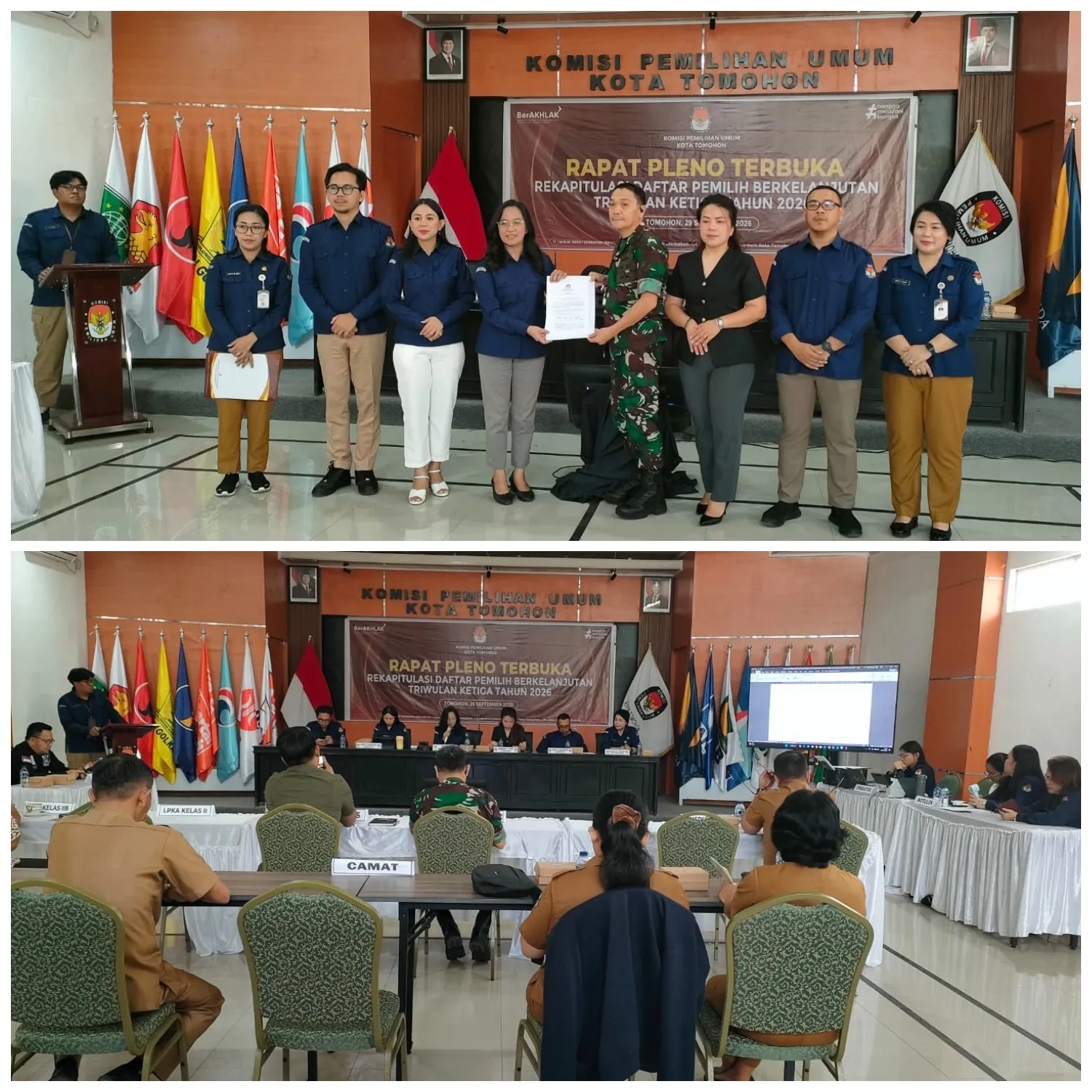 Kodim 1302/Minahasa Perkuat Sinergi TNI Dalam Pleno Data Pemilih Berkelanjutan KPU Tomohon.