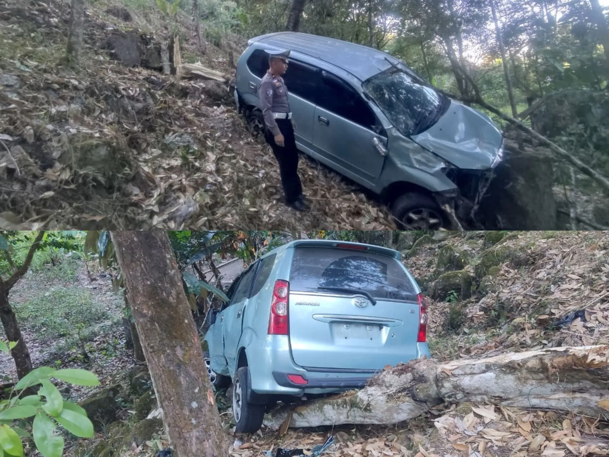 Polisi Tangani Avanza Terperosok ke Jurang di Remboken, Pengemudi Selamat