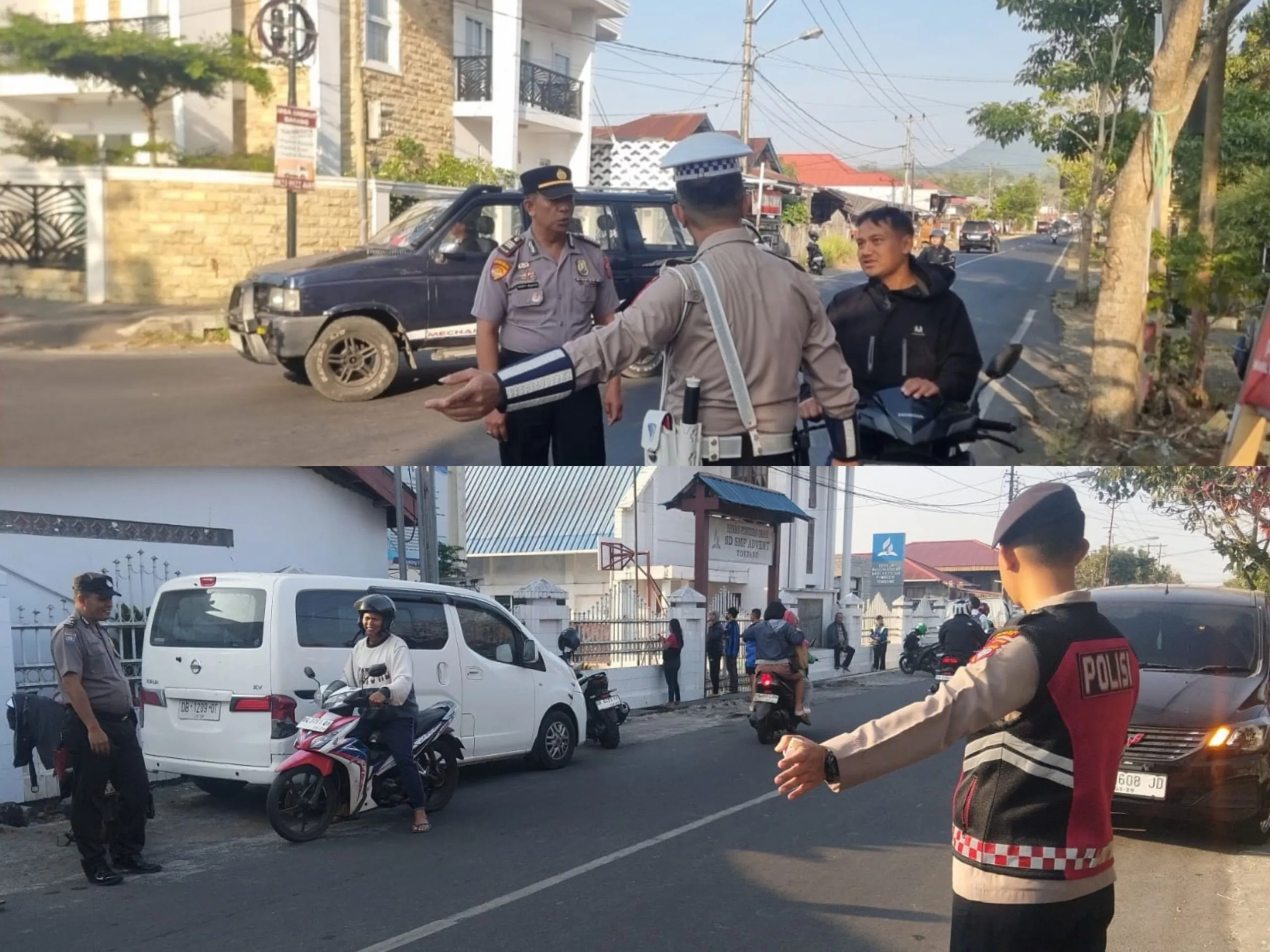 Pagi Hari Jadi Fokus Pengamanan, Polres Minahasa Sebar Personel di Titik Sibuk