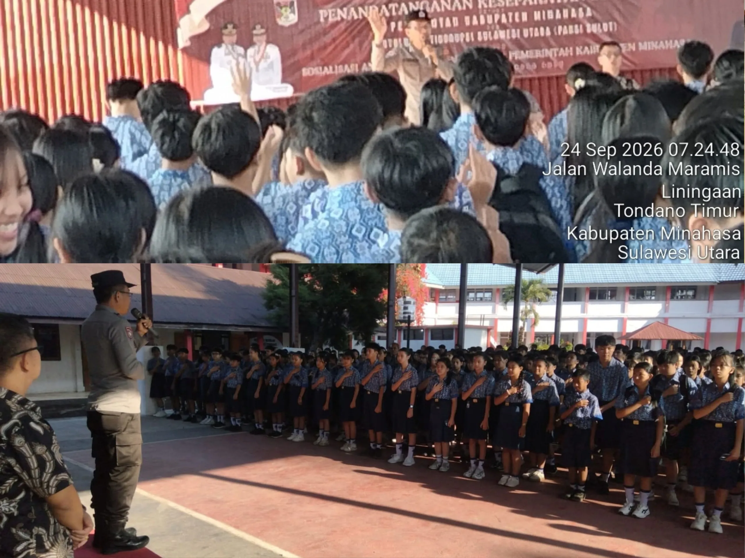 Jaga Generasi Muda, Binmas Polres Minahasa Hadir Beri Pembinaan di Sekolah