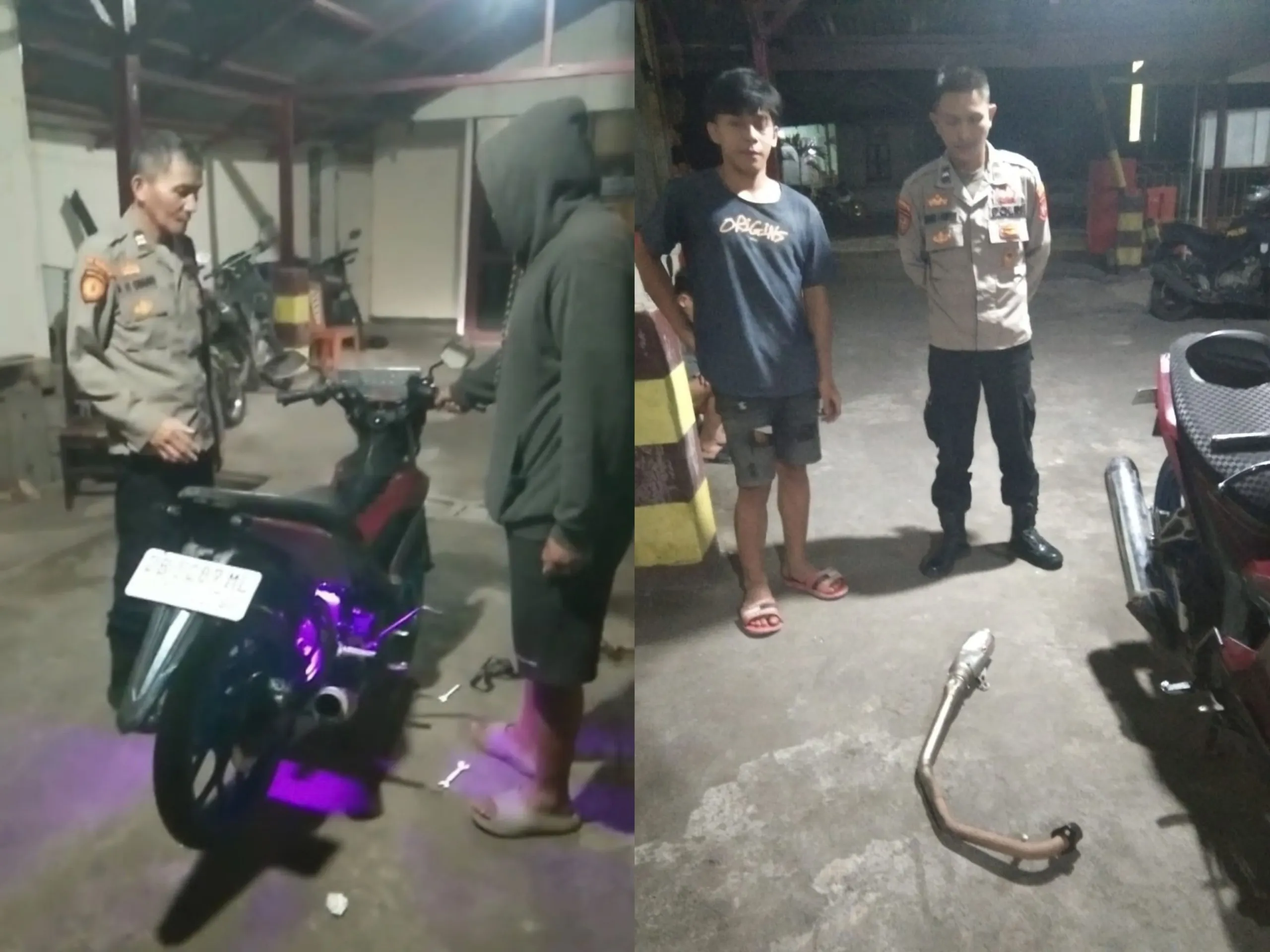 Tertibkan Knalpot Brong, Polsek Langowan Sasar Pengendara Motor